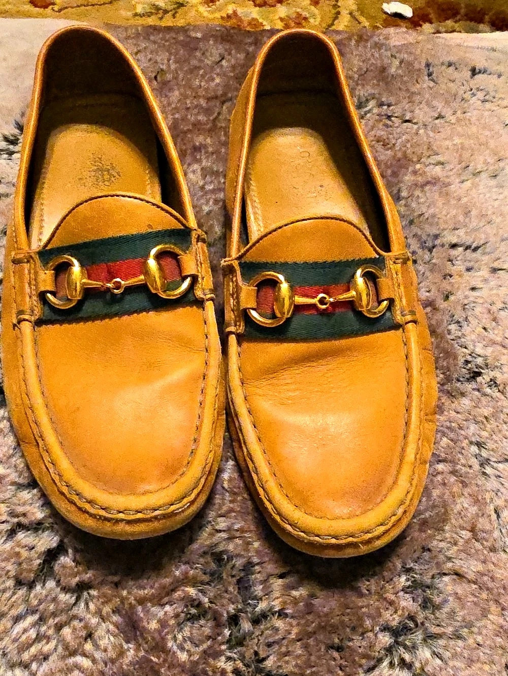 Gucci Horsebit Web Driving Loafer Brown Moccasins 37 Or 7